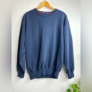 Vtg 90s Polo by Ralph Lauren Blue tag Fleece long Sleeve pullover sweater size M
